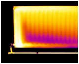 Sediment build up in radiator visualised with thermal imaging